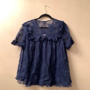 Dark Blue Lace Shirt